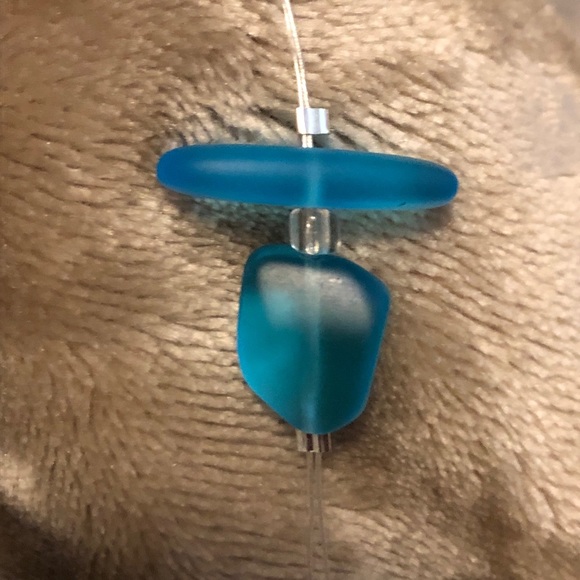 Handmade Aqua/White Necklace Set - Picture 7 of 8